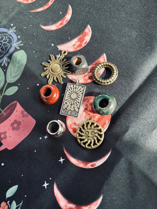 The sun tarot card dreadlock jewelry multi pack