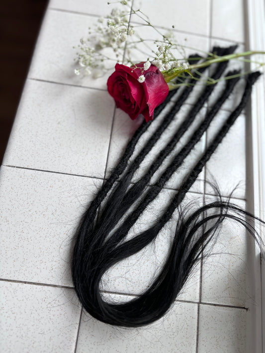 Accent set of 5 100% human hair dreadlock extensions