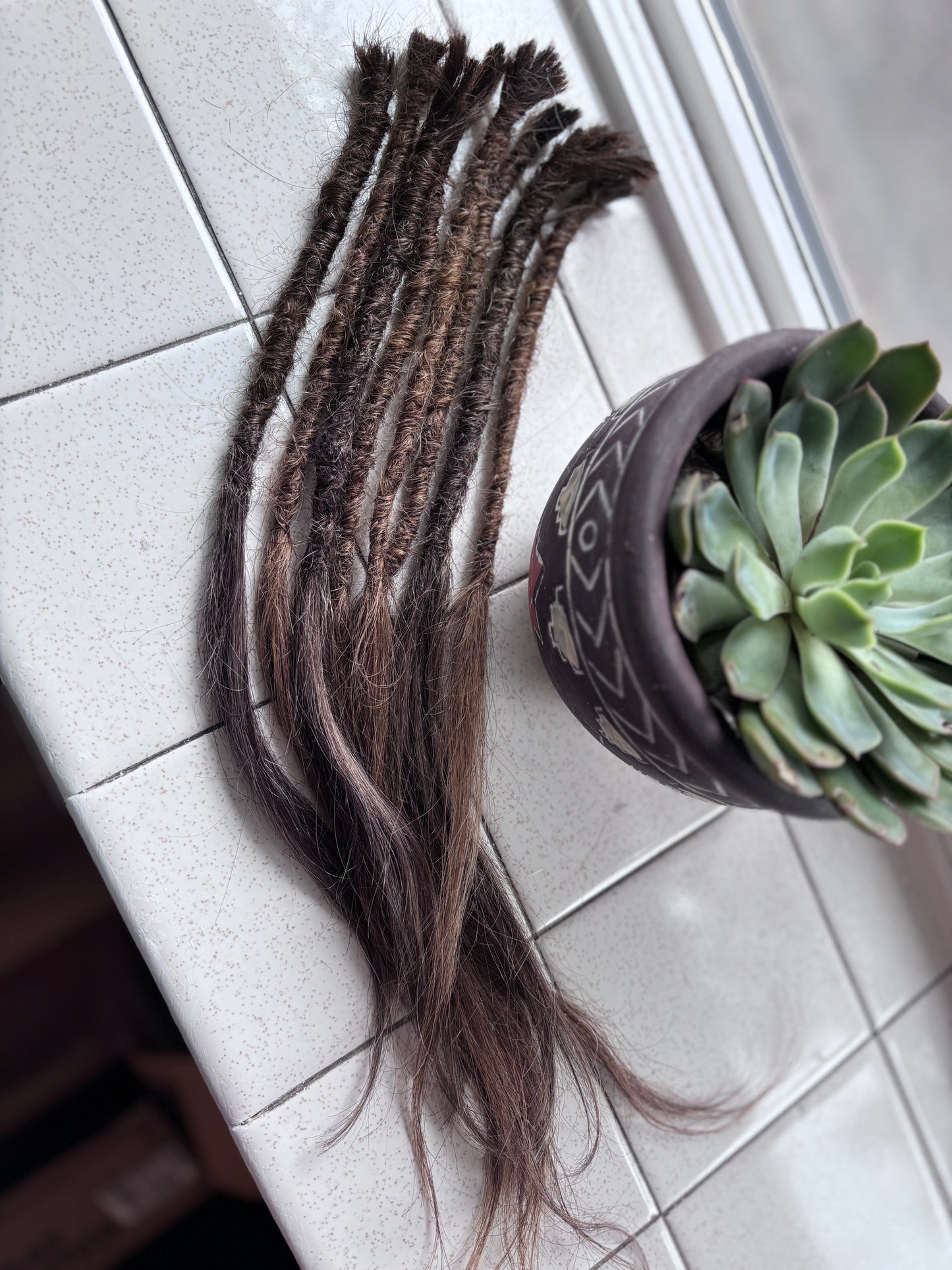 Set of 8 human hair dreadlock extensions