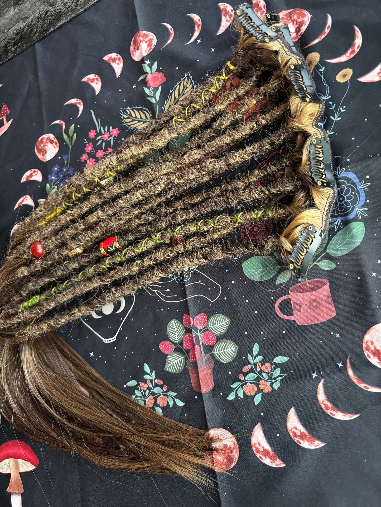 Clip in dreadlock set