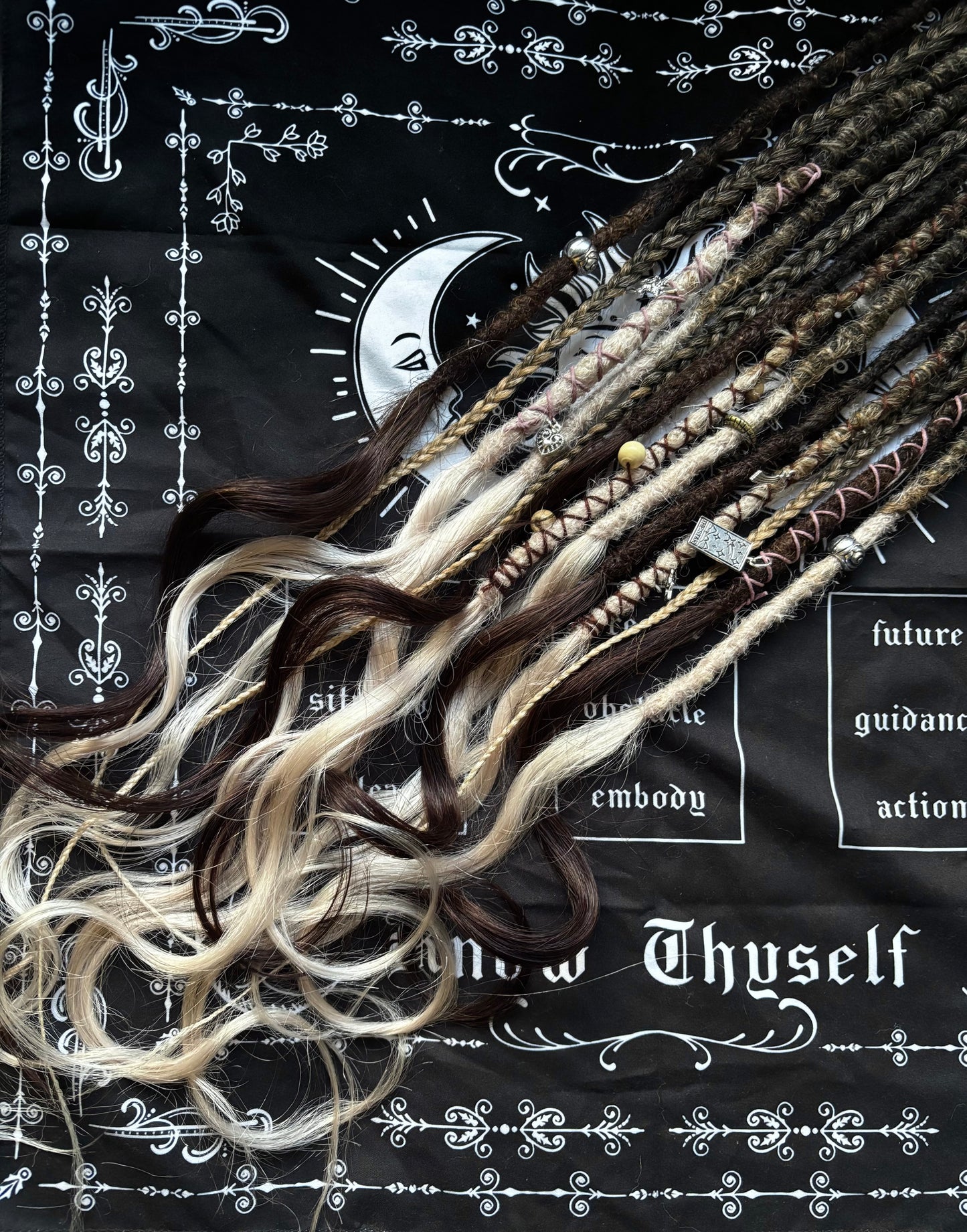 Temporary braid in dreadlock set w/100% human hair ends