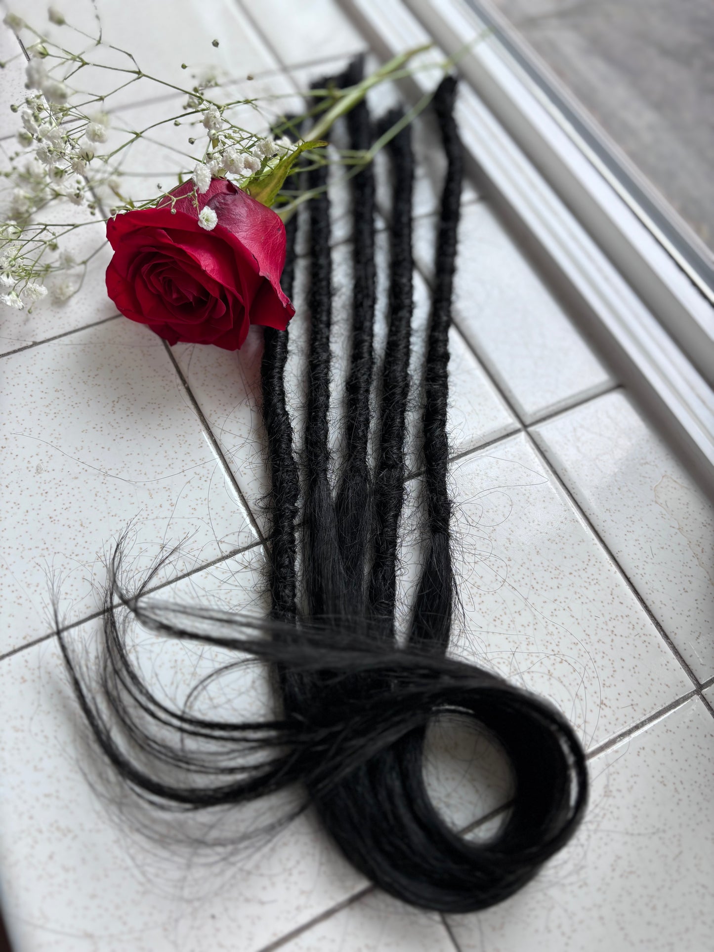 Accent set of 5 100% human hair dreadlock extensions