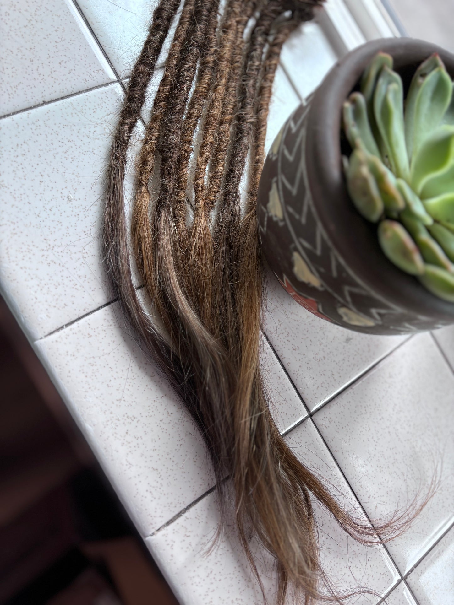Set of 8 human hair dreadlock extensions