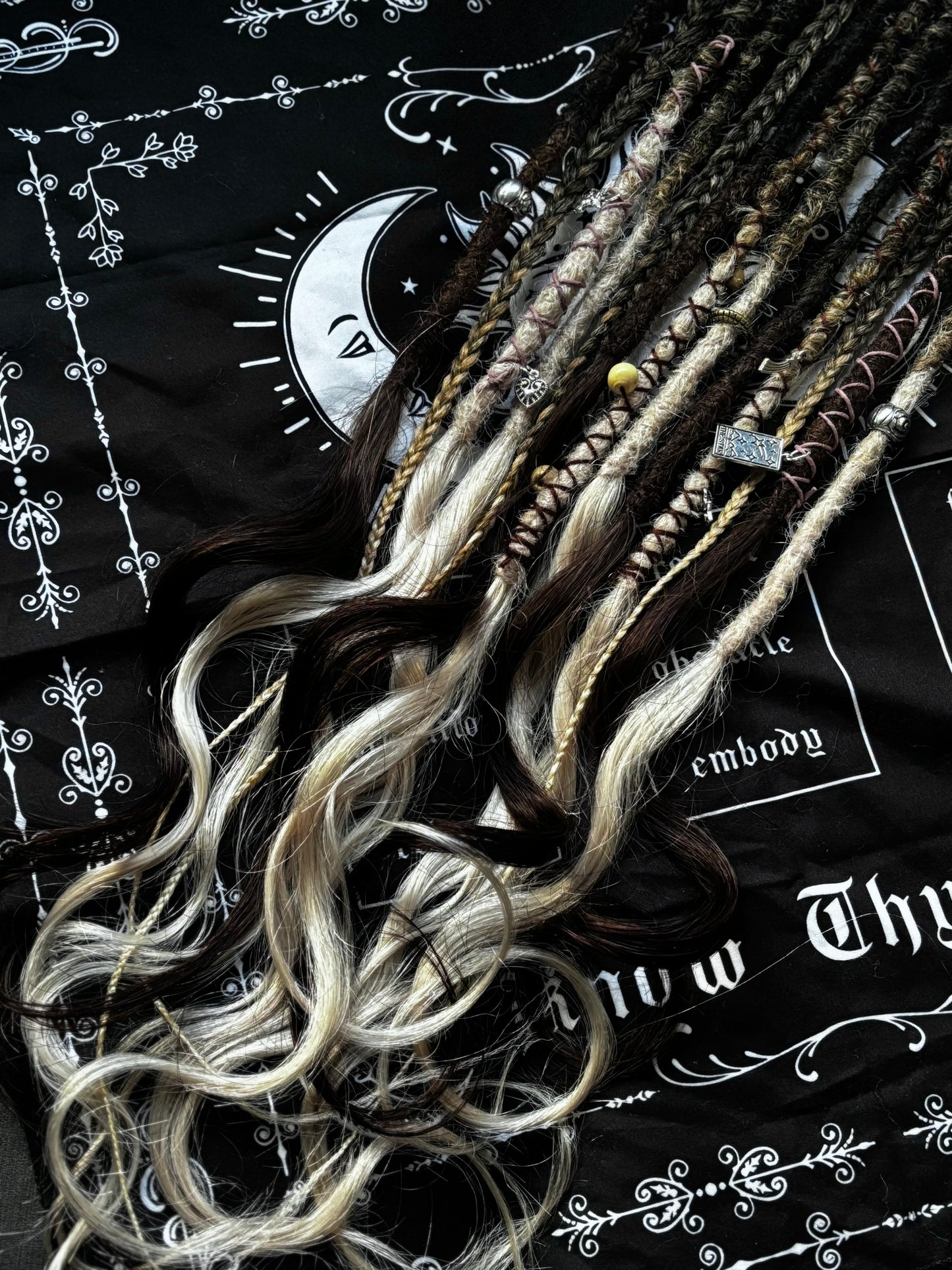 Temporary braid in dreadlock set w/100% human hair ends