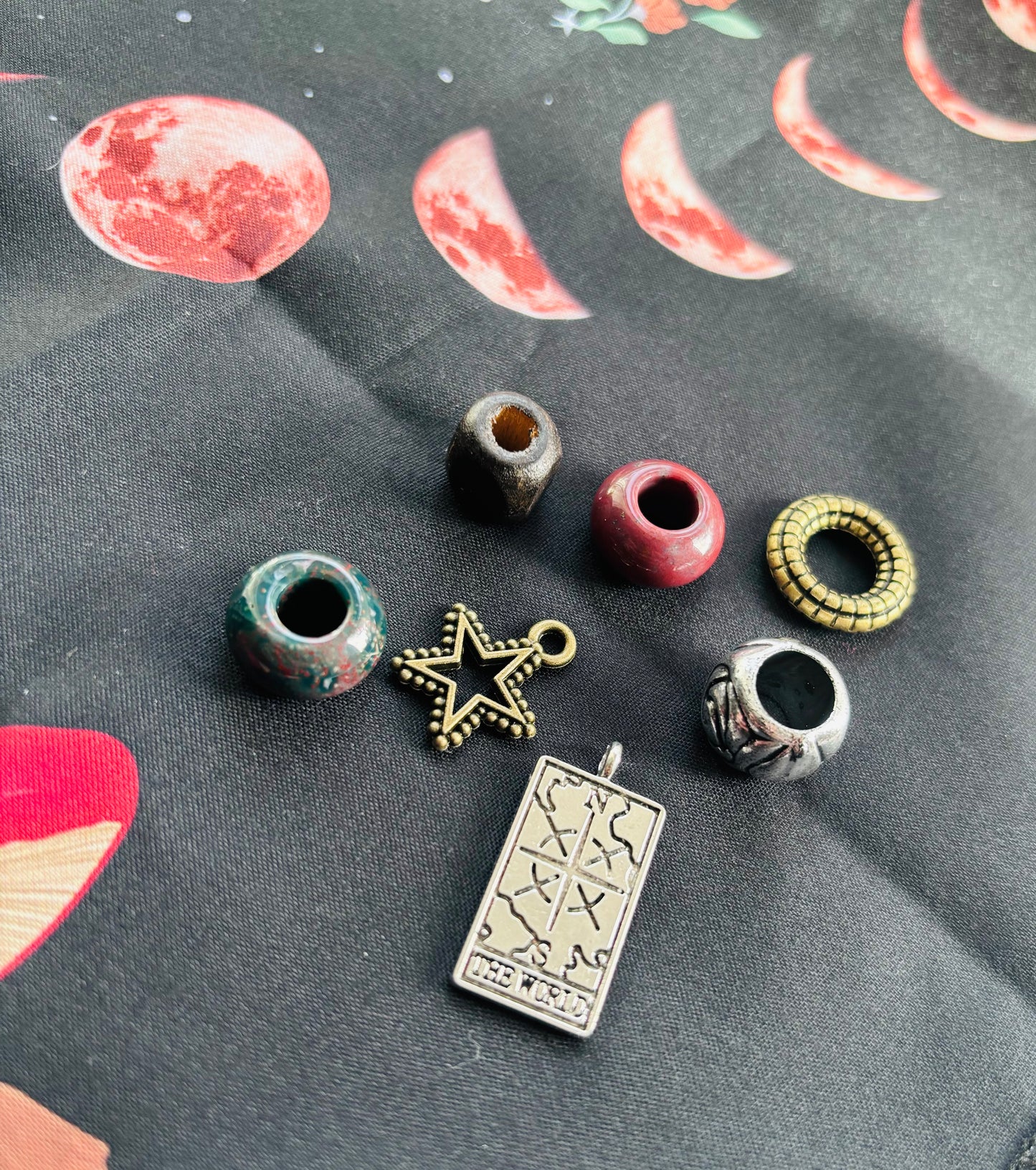 The world tarot card dreadlock jewelry multi pack
