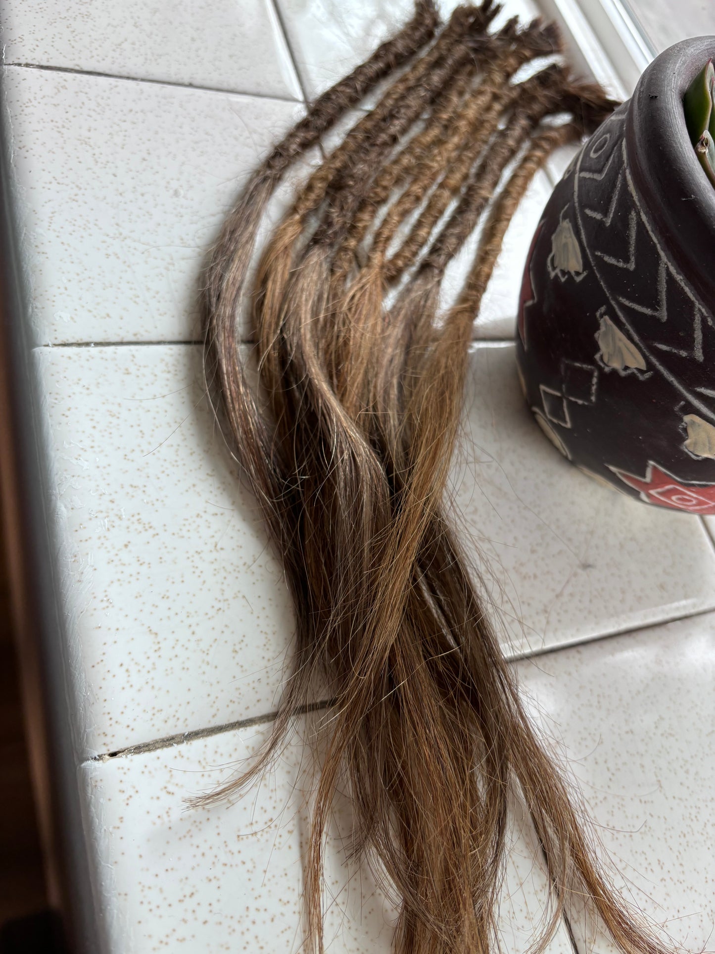 Set of 8 human hair dreadlock extensions