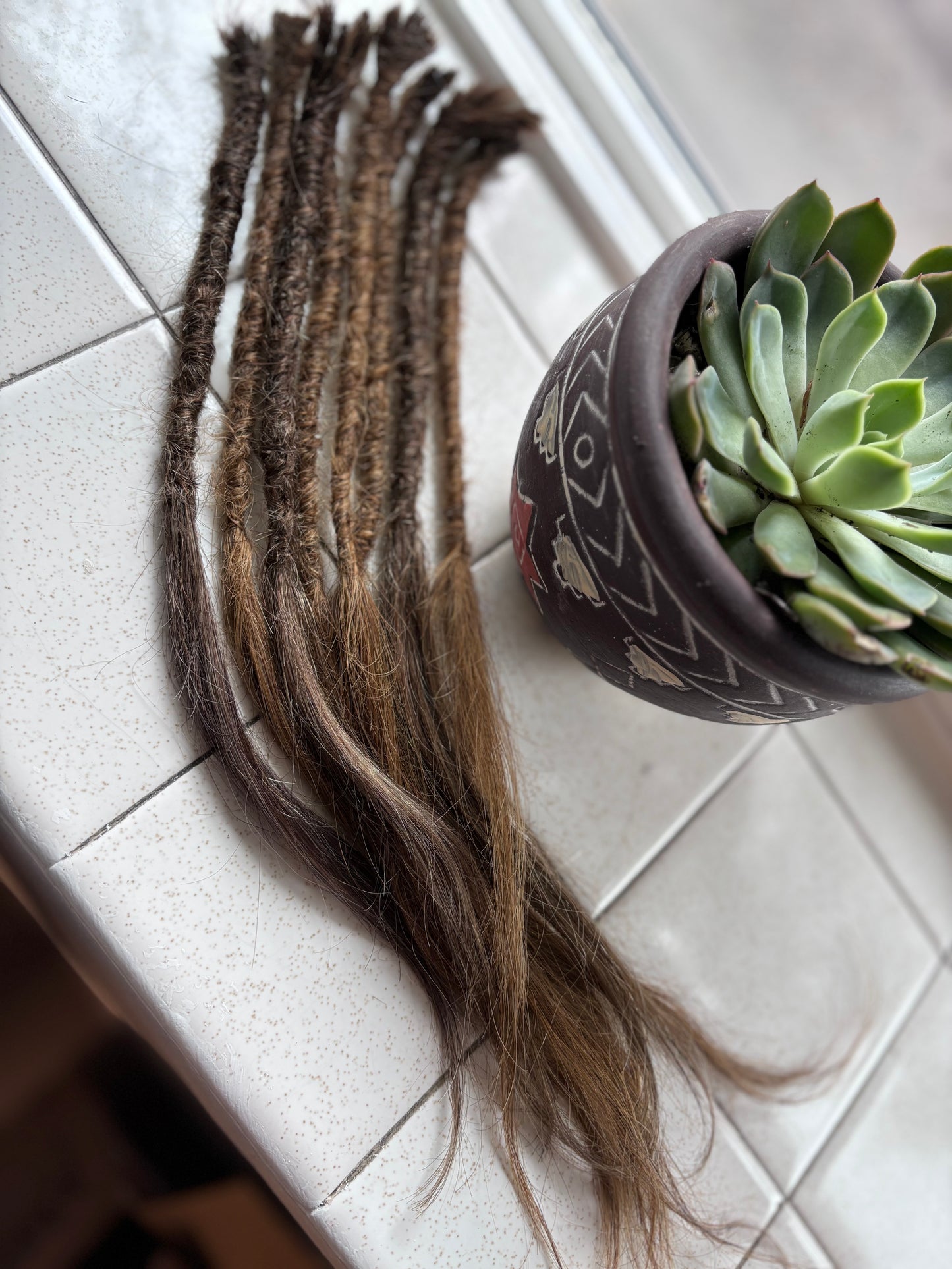 Set of 8 human hair dreadlock extensions