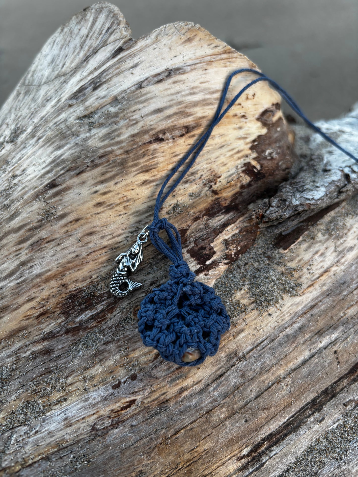 Sea Shell Hemp Wrapped Necklace