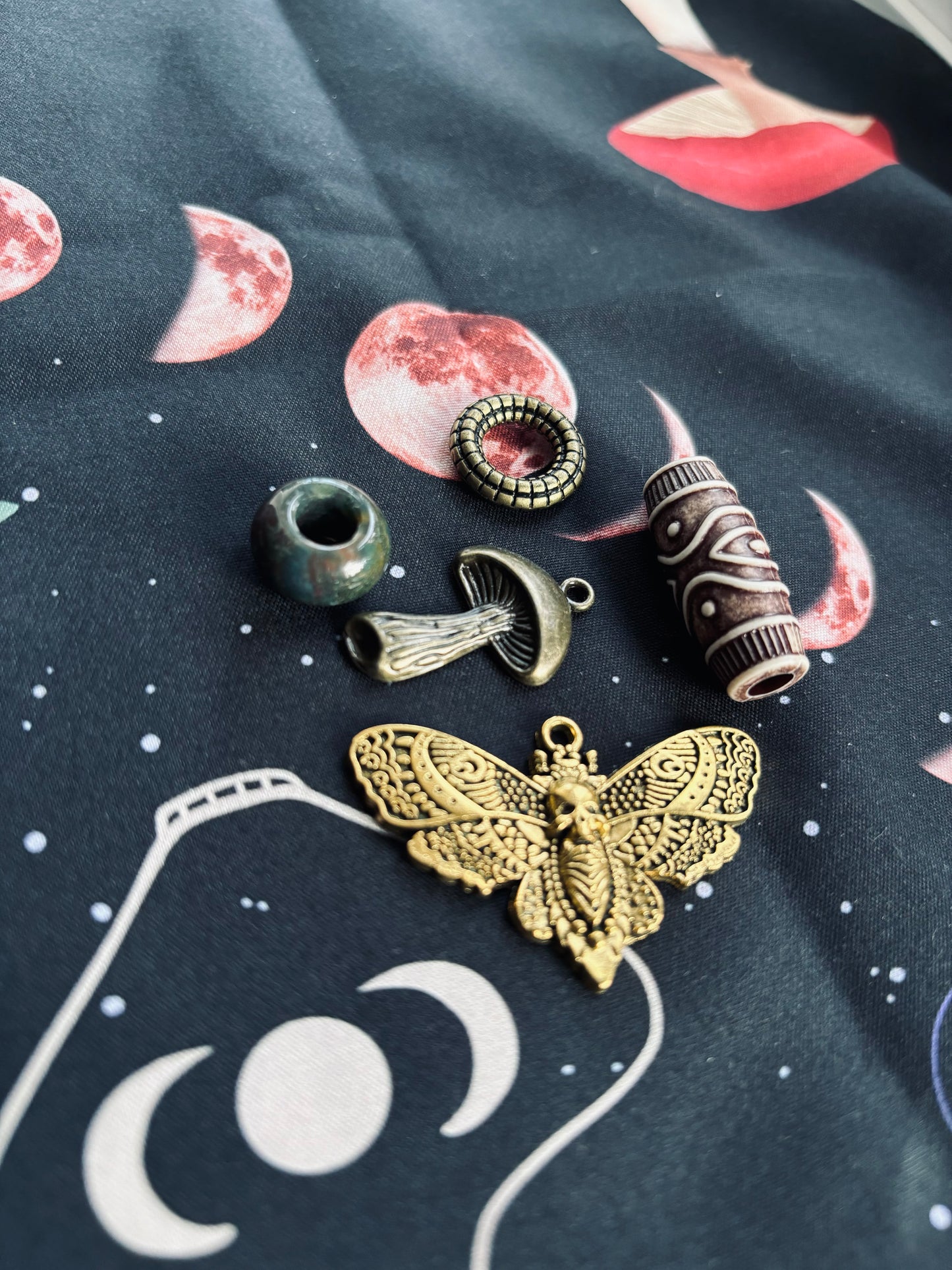 Death moth dreadlock jewelry pack