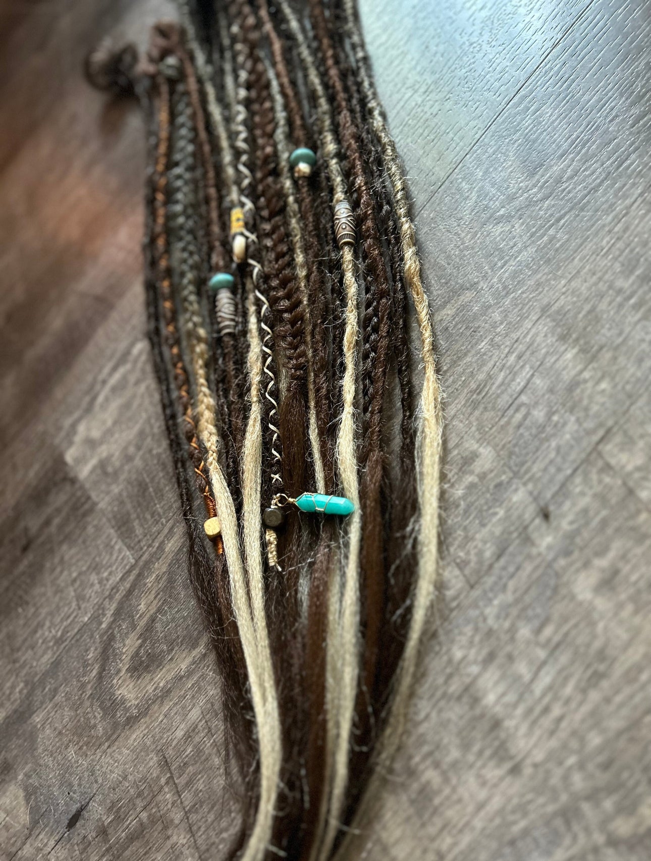 Partial set of synthetic boho dreadlock extensions