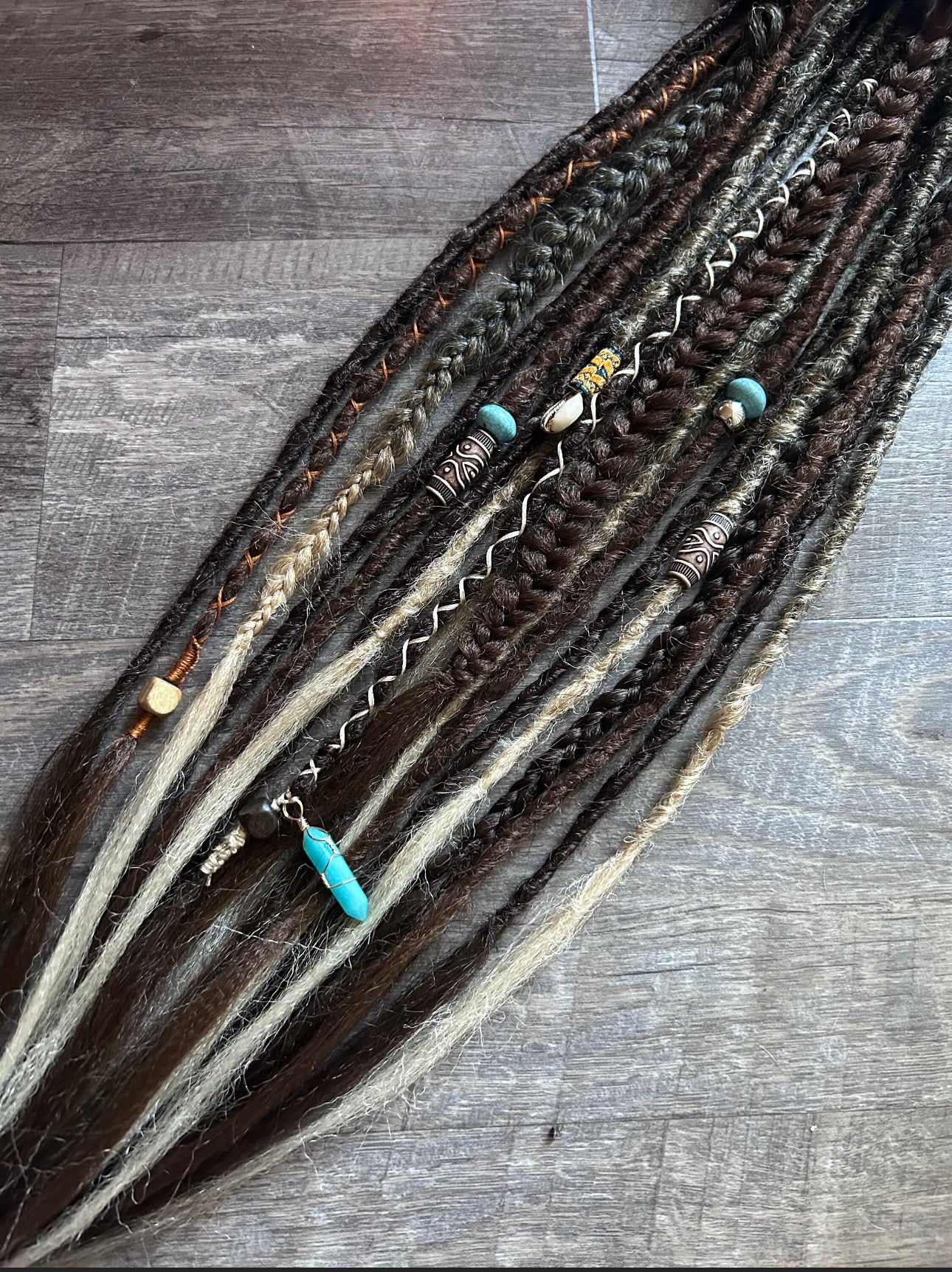 Partial set of synthetic boho dreadlock extensions